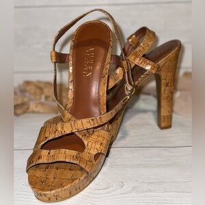 Ralph Lauren Glazed Cork Heels - 7